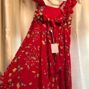 LC CONRAD NWT MINI DRESS bright RED with FLOWERS 💐